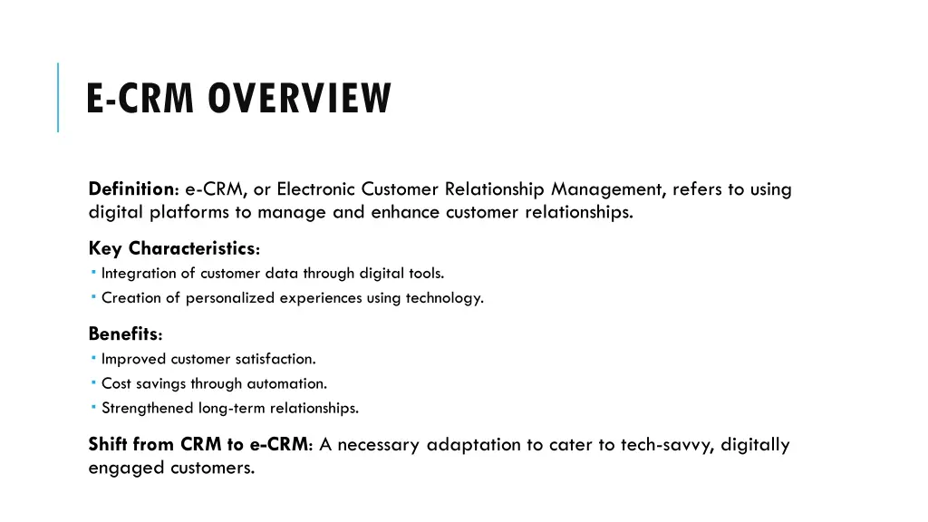 e crm overview
