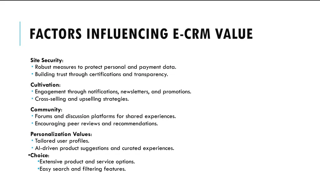 factors influencing e crm value 1