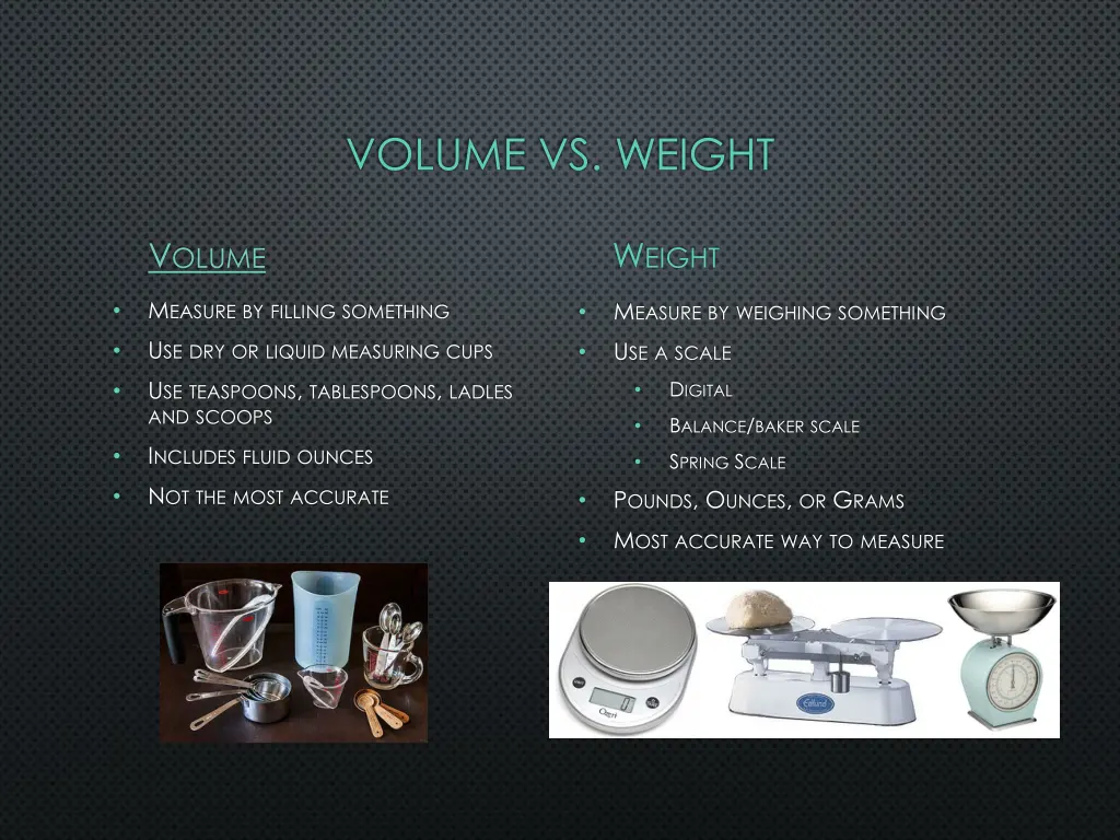 volume vs weight
