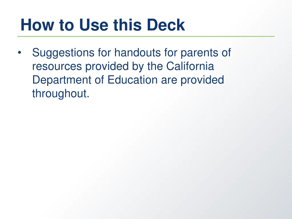 how to use this deck 2