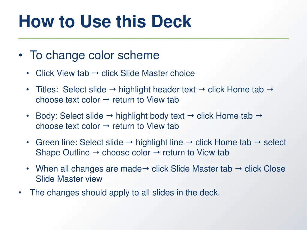 how to use this deck 3