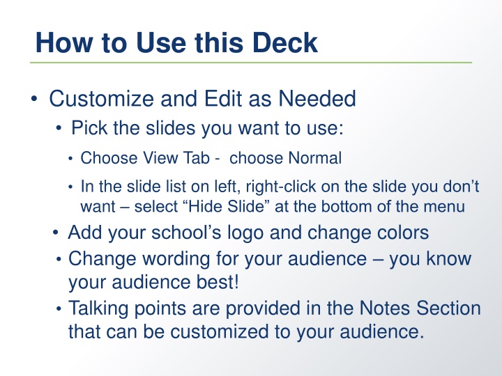 how to use this deck