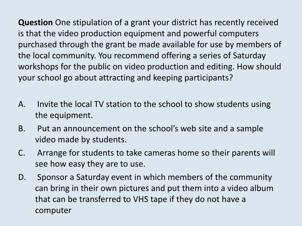question one stipulation of a grant your district