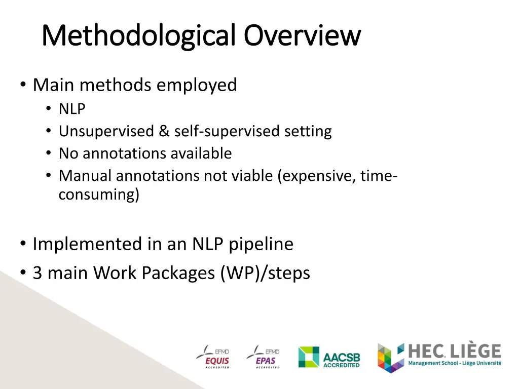 methodological overview methodological overview