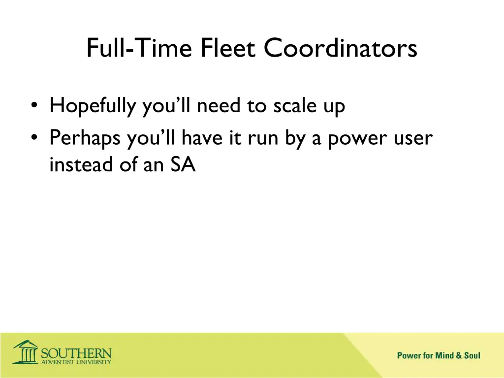 full time fleet coordinators