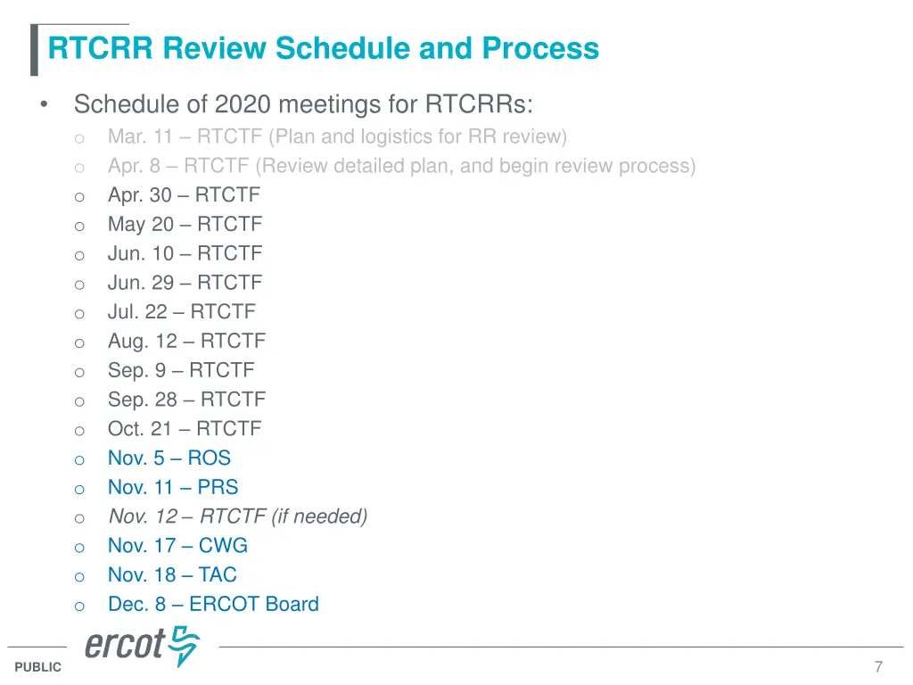 rtcrr review schedule and process