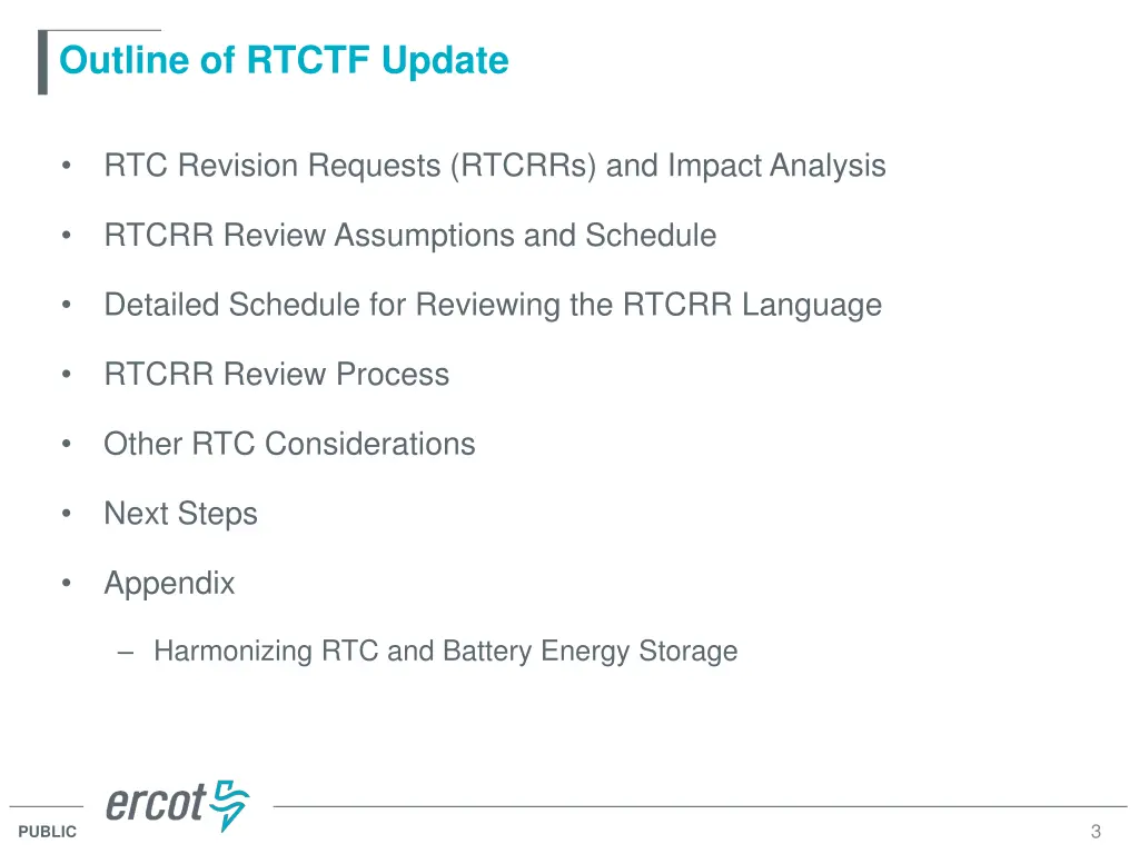 outline of rtctf update