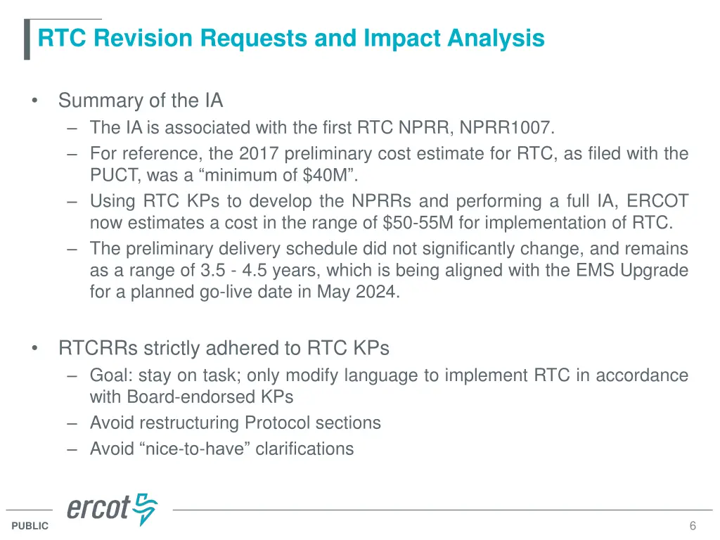 rtc revision requests and impact analysis 1