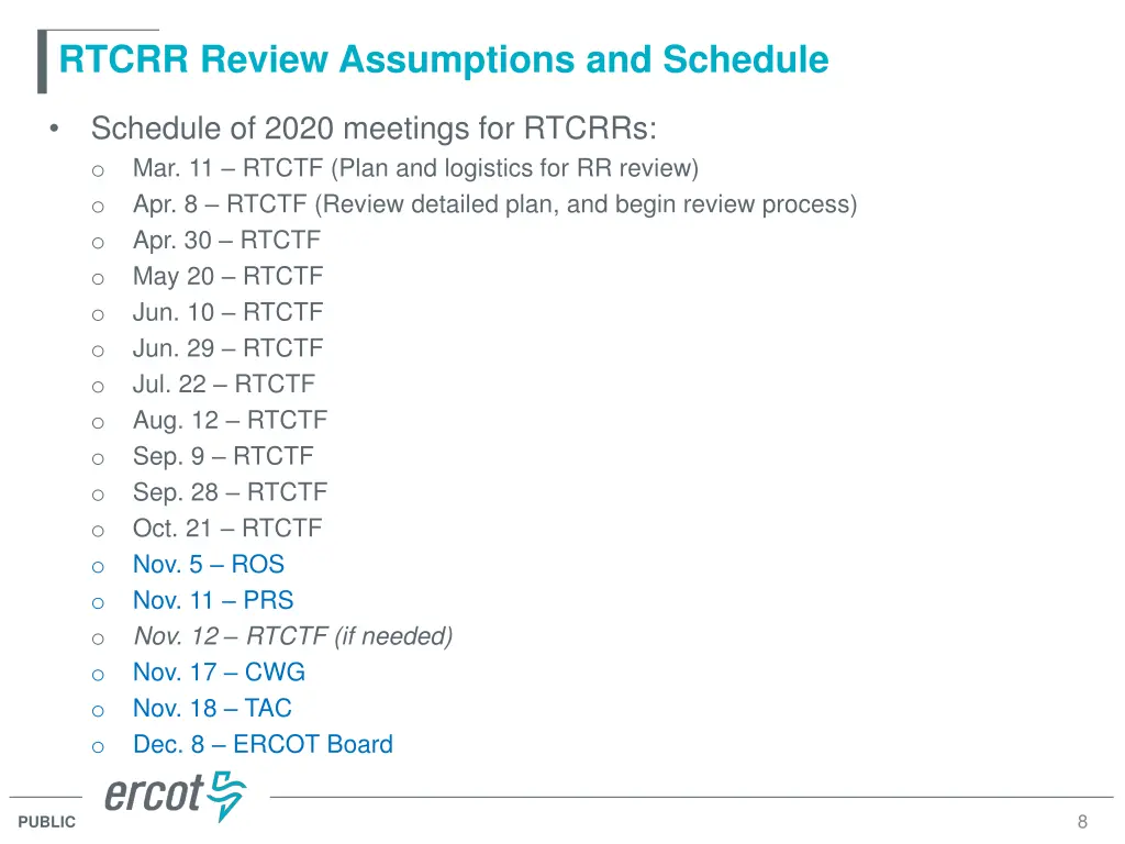 rtcrr review assumptions and schedule 1