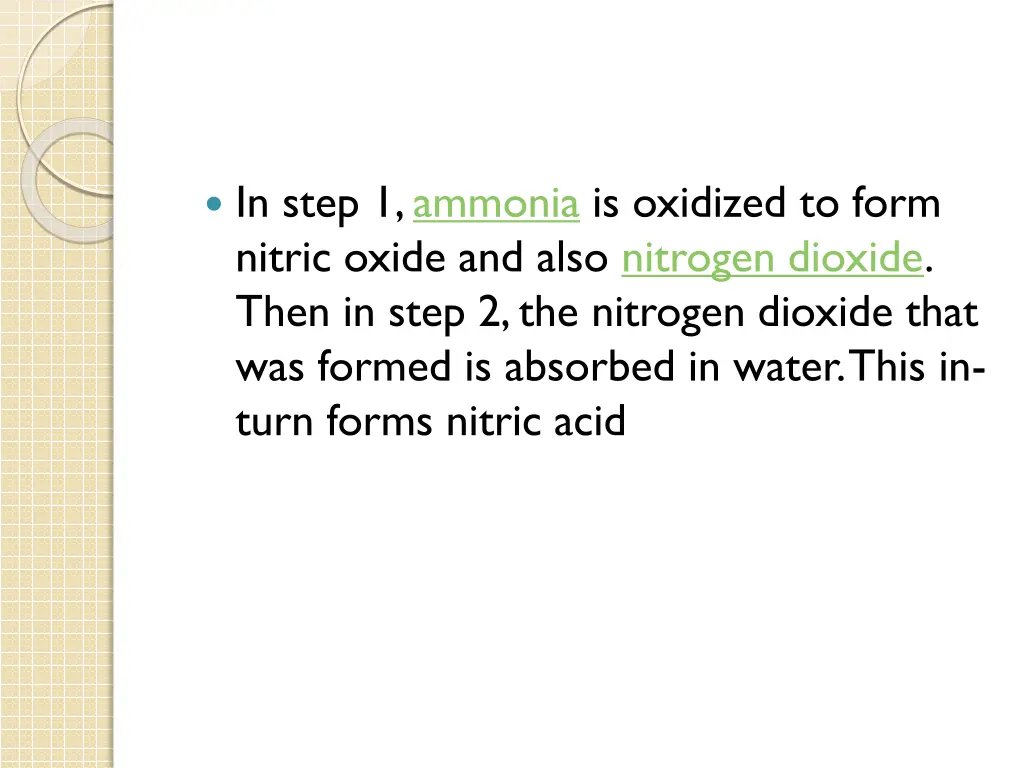 in step 1 ammonia is oxidized to form nitric