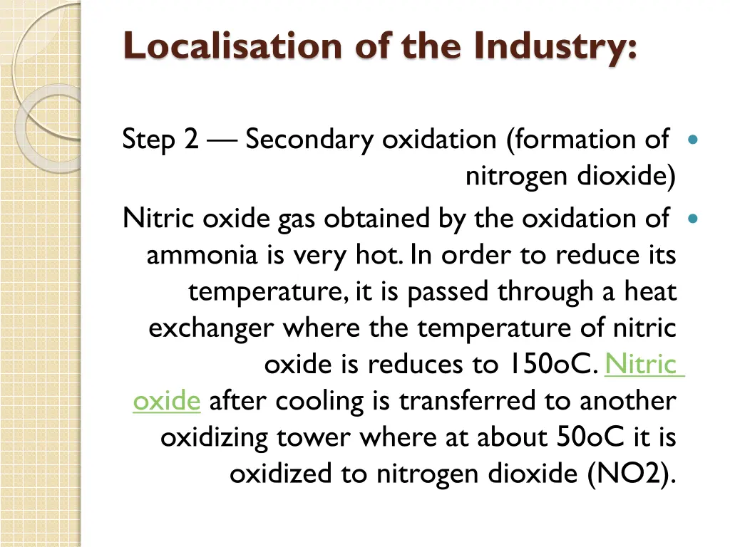 localisation of the industry