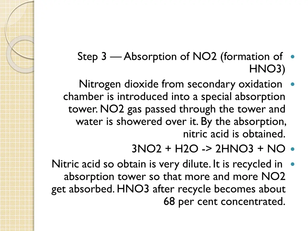 step 3 absorption of no2 formation of