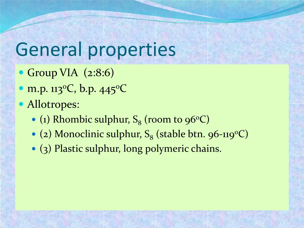 general properties