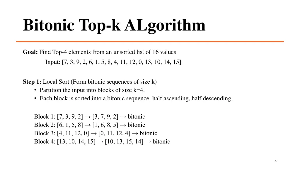 bitonic top k algorithm