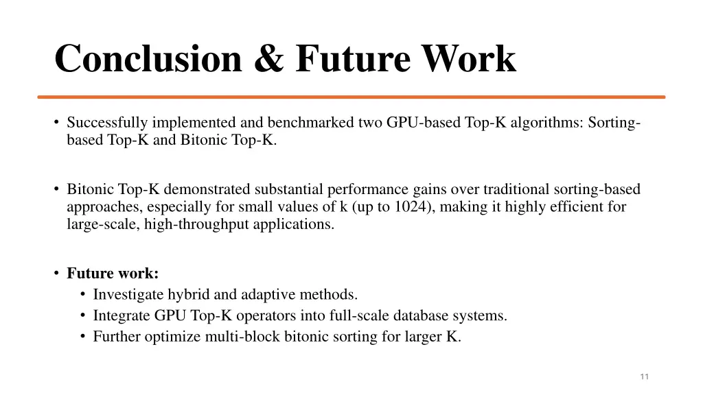 conclusion future work