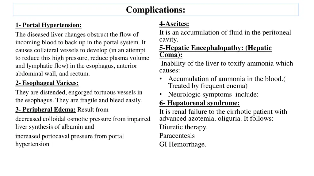 complications