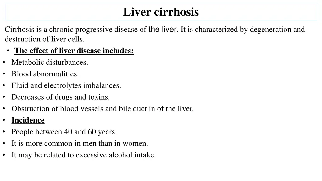 liver cirrhosis