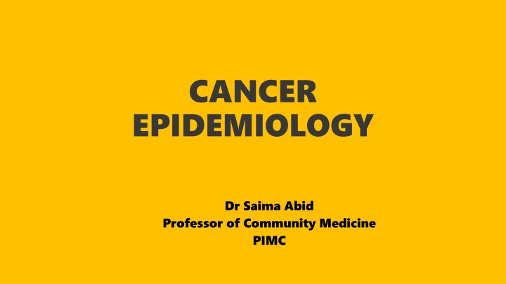 cancer epidemiology