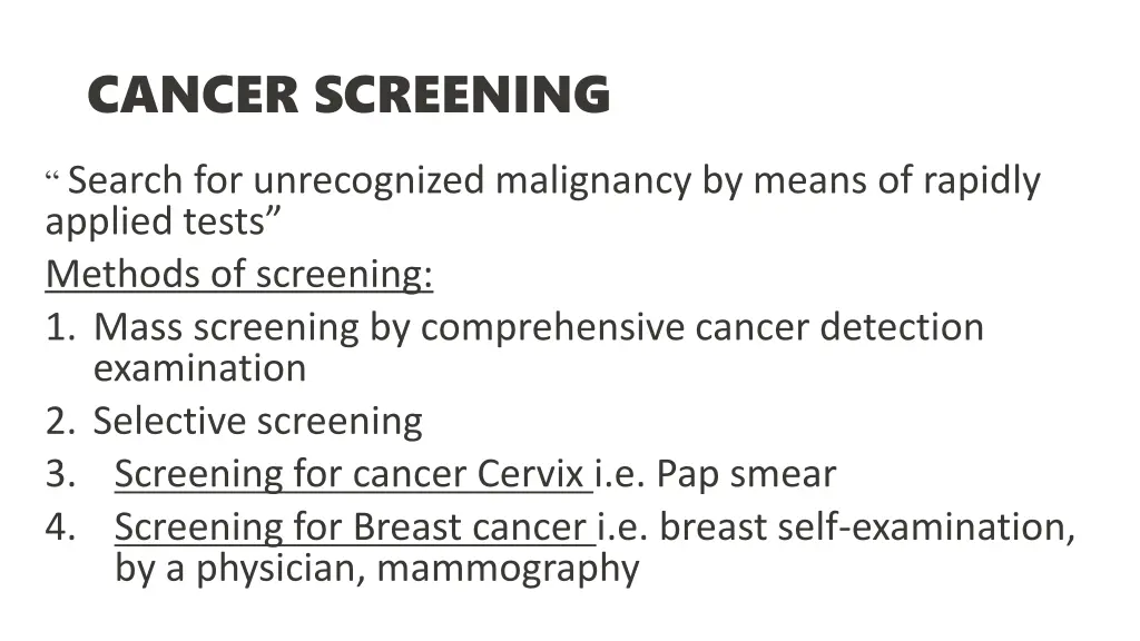 cancer screening