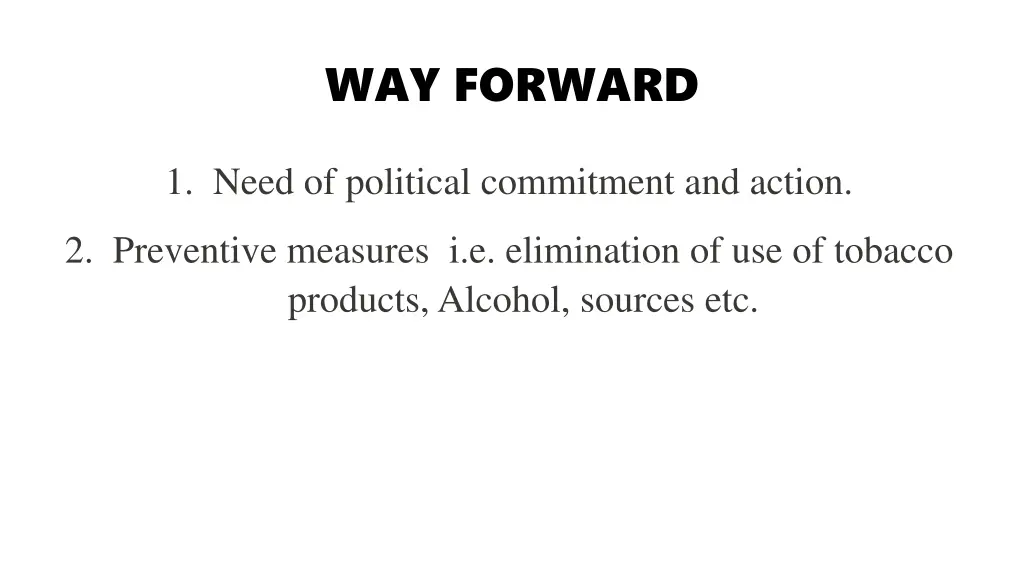 way forward