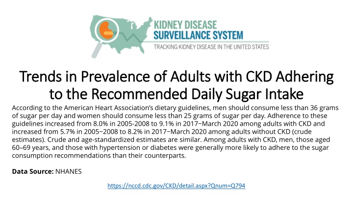 trends in prevalence of adults with ckd adhering