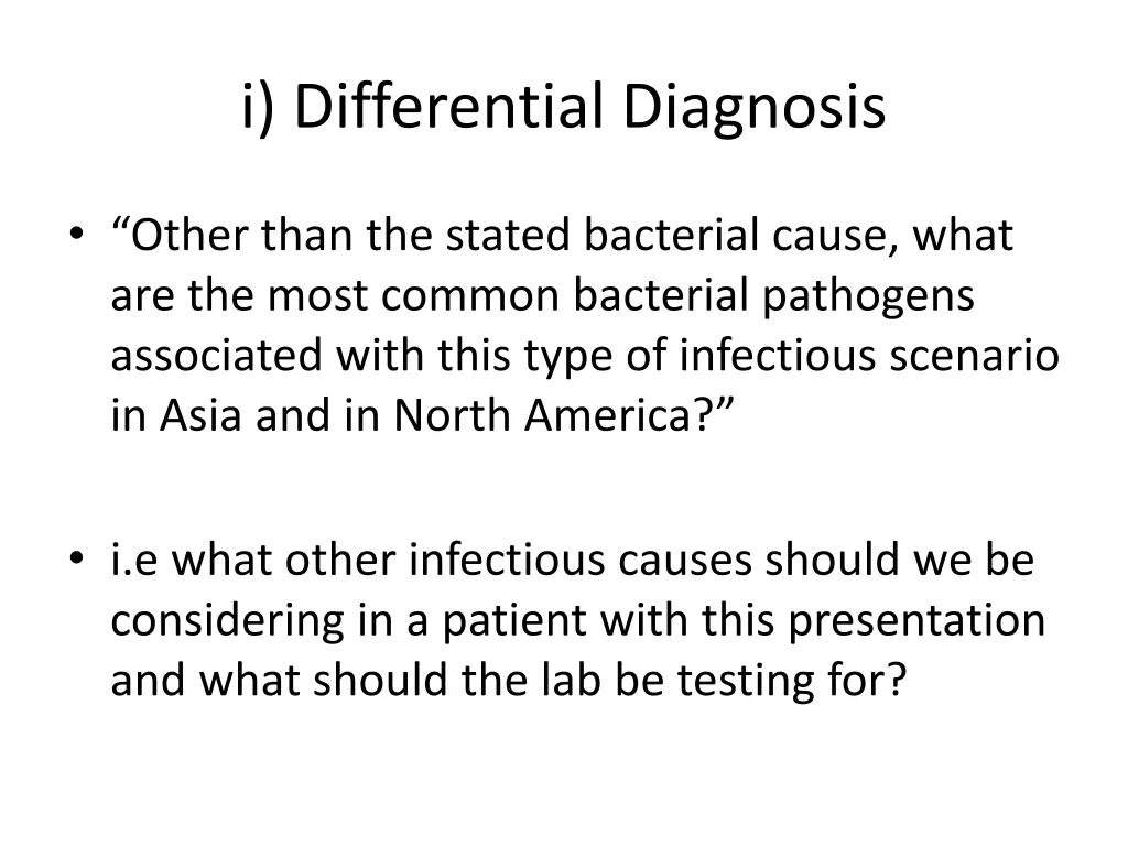 i differential diagnosis