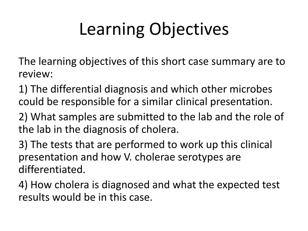 learning objectives