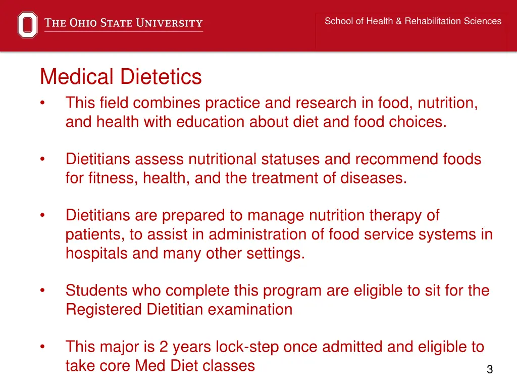 school of health rehabilitation sciences