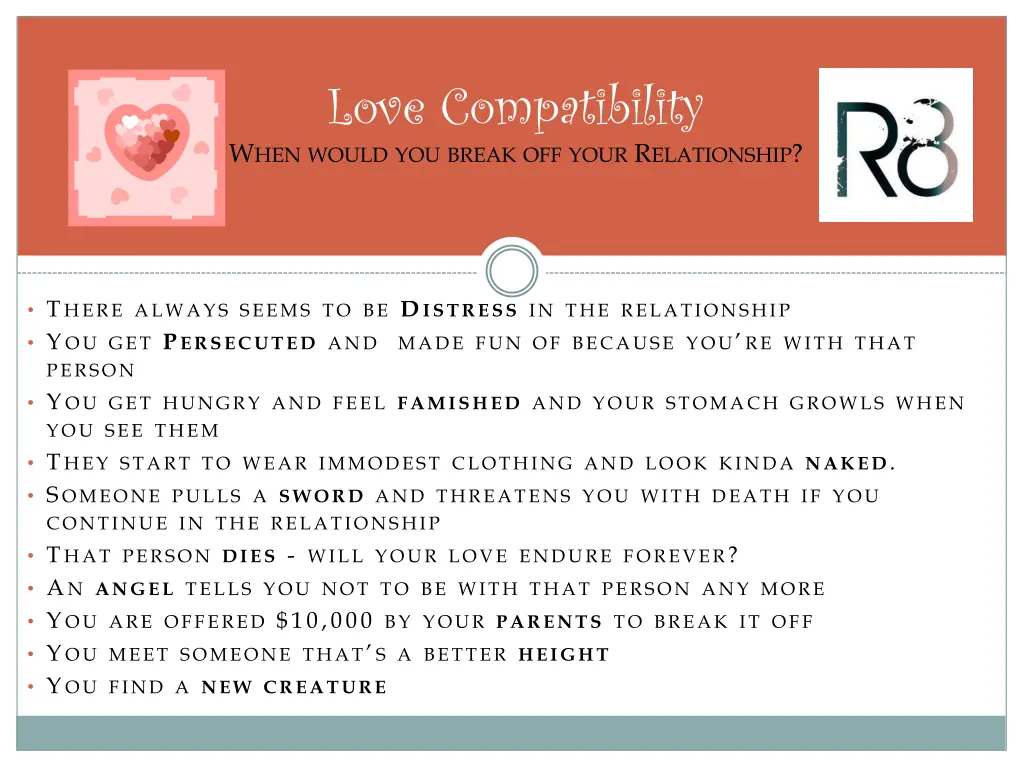 love compatibility w hen would you break off your