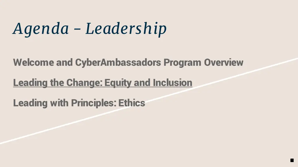 agenda leadership 1