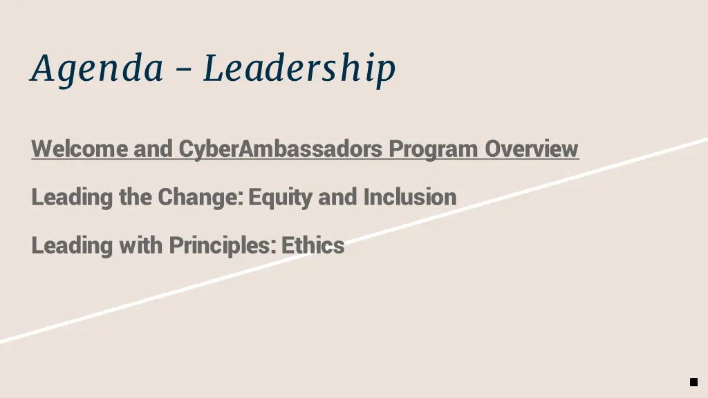 agenda leadership
