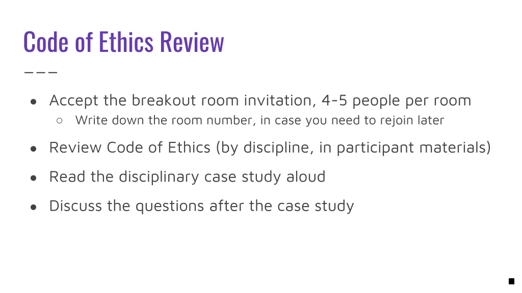 code of ethics review