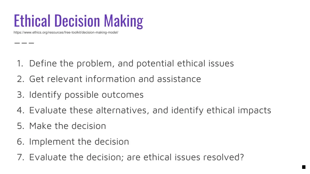 ethical decision making https www ethics