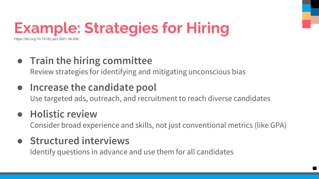 example strategies for hiring https