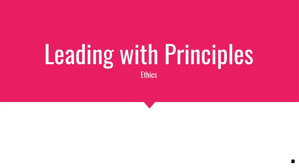 leading with principles ethics