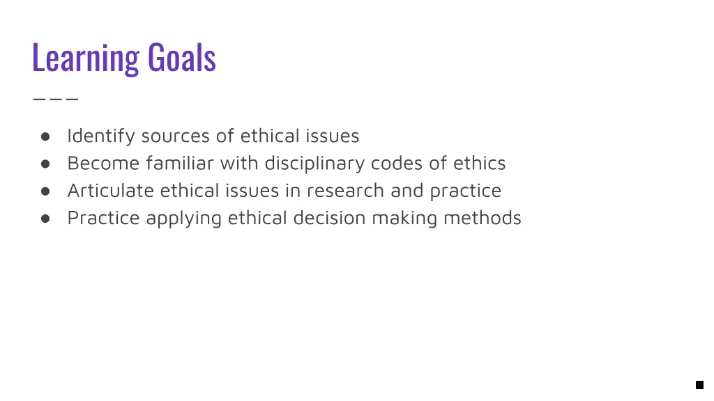 learning goals 2