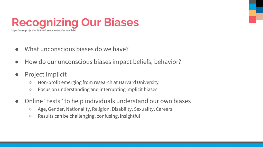 recognizing our biases https www projectimplicit