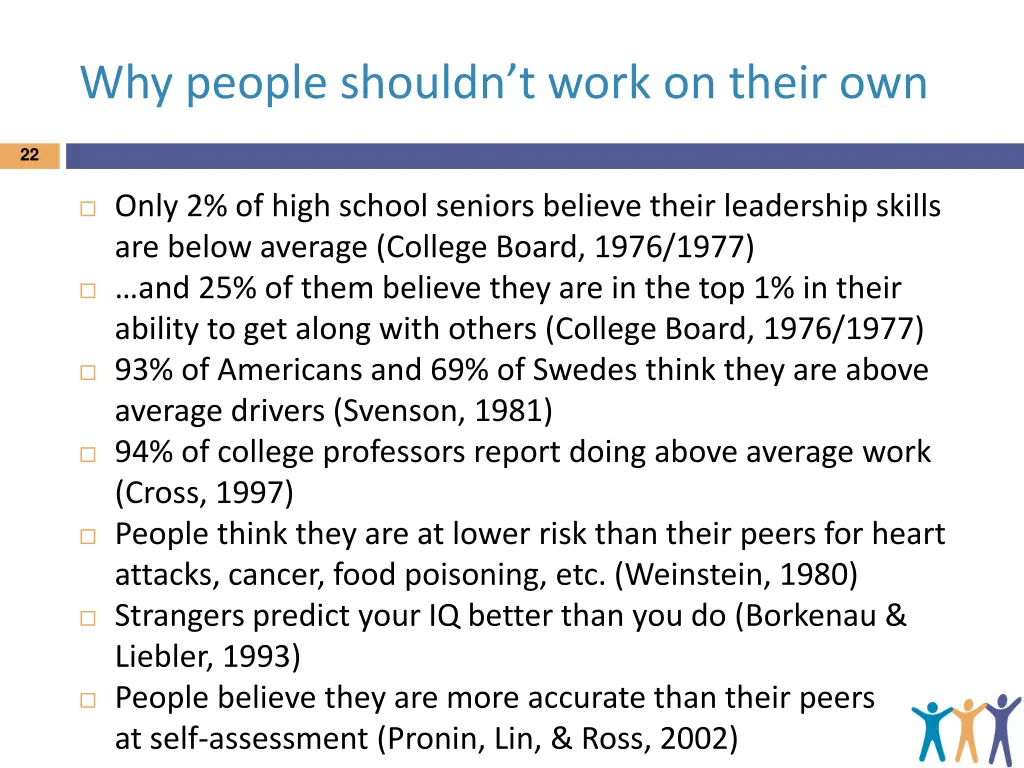 why people shouldn t work on their own