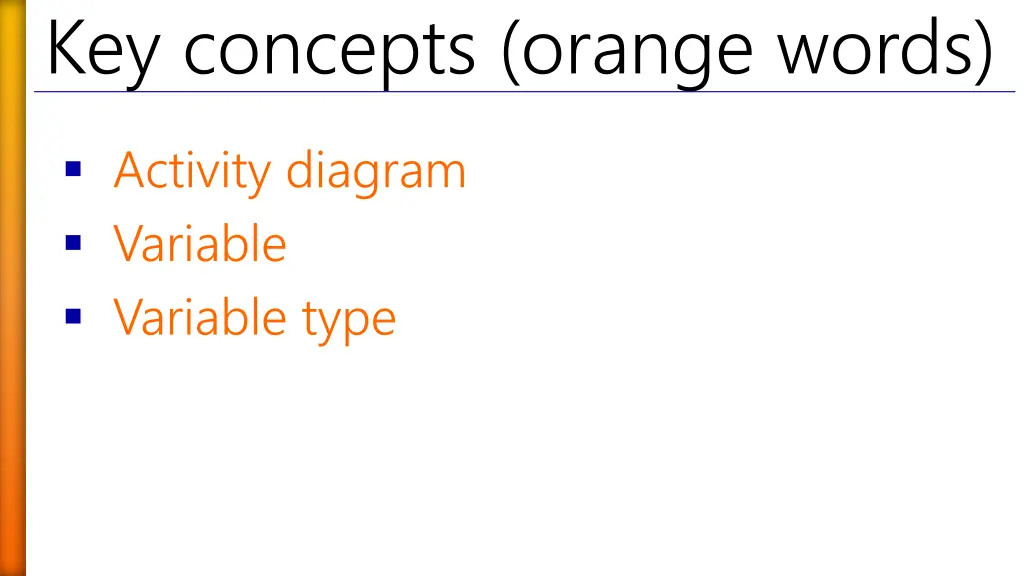 key concepts orange words