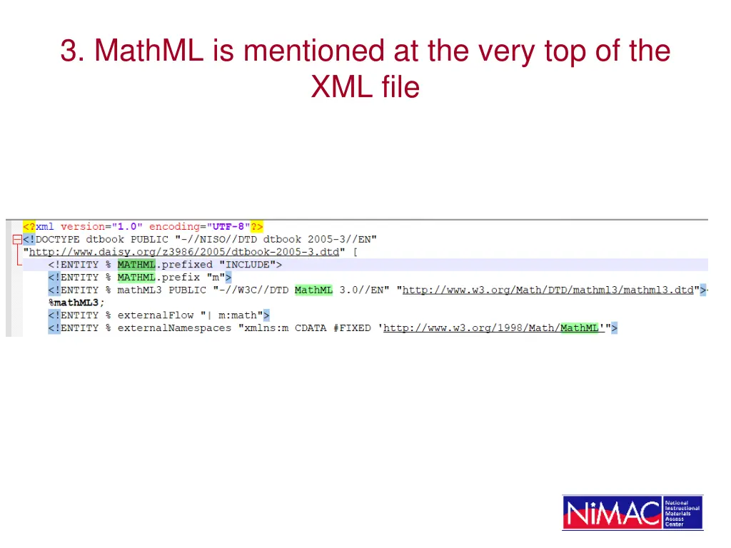 3 mathml is mentioned at the very