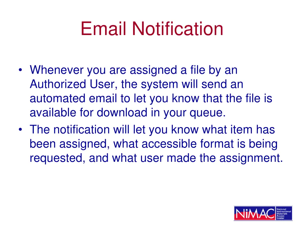email notification