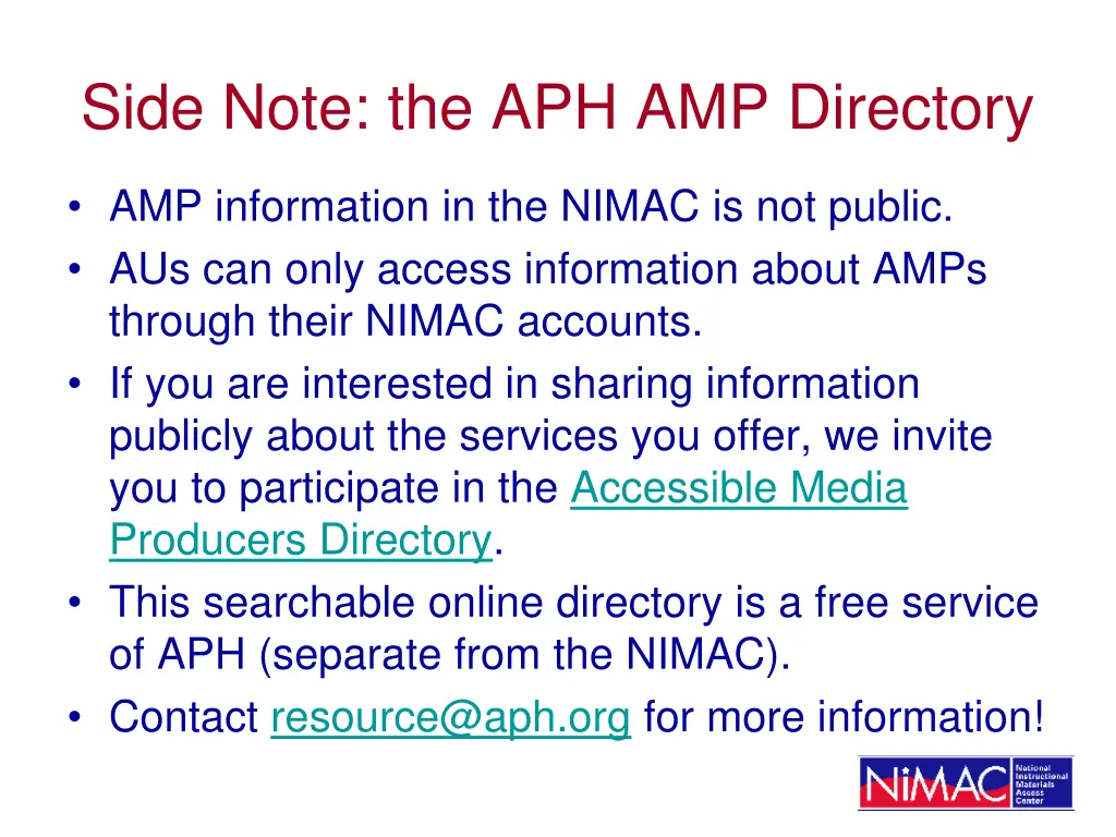 side note the aph amp directory