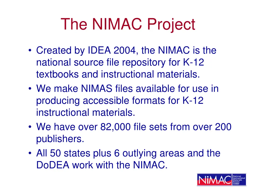 the nimac project