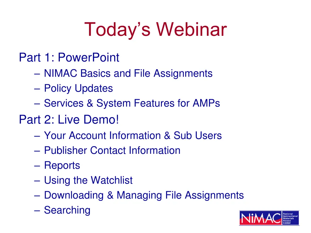 today s webinar