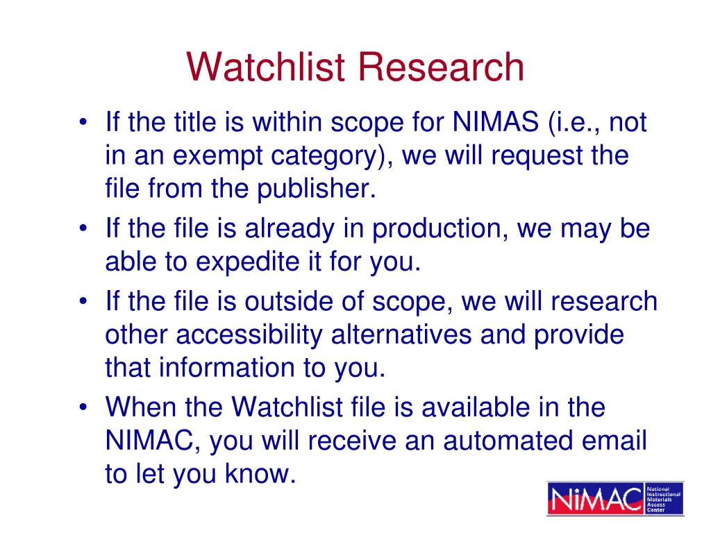 watchlist research