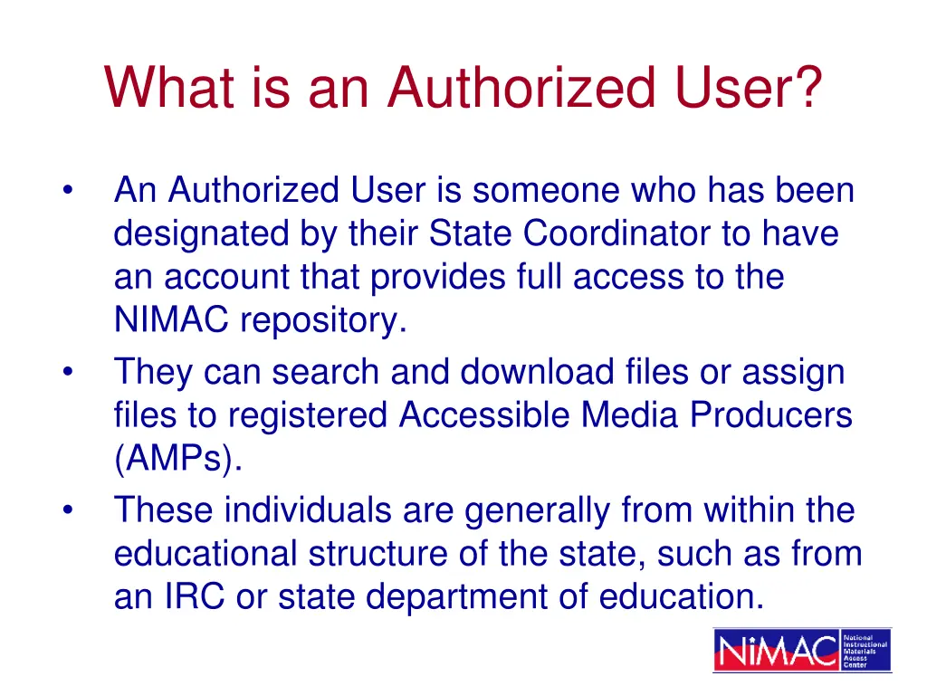 what is an authorized user