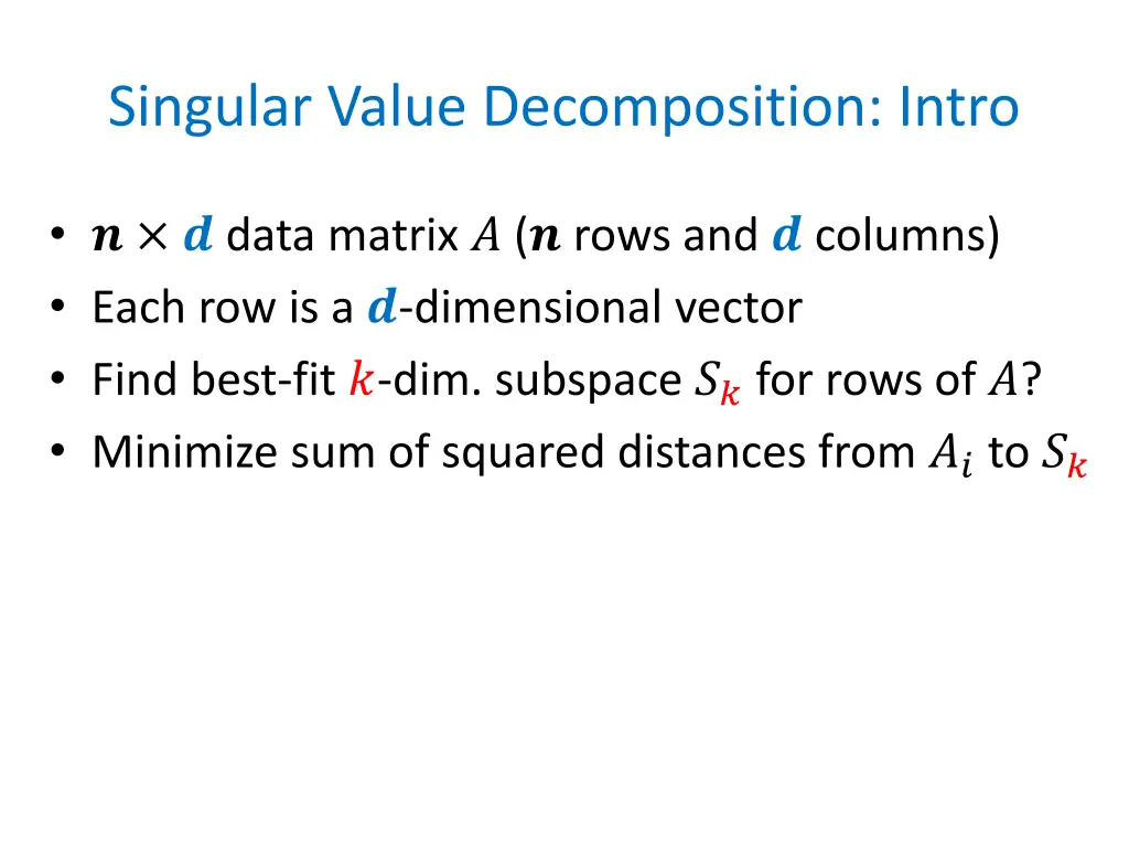 singular value decomposition intro