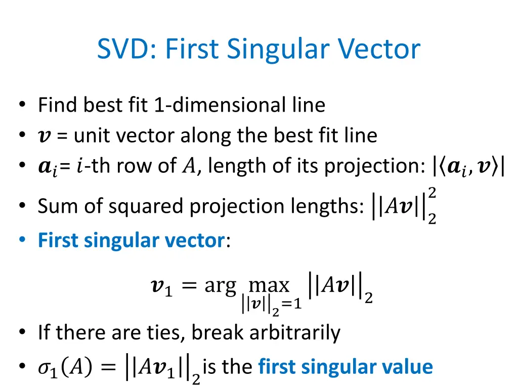 svd first singular vector