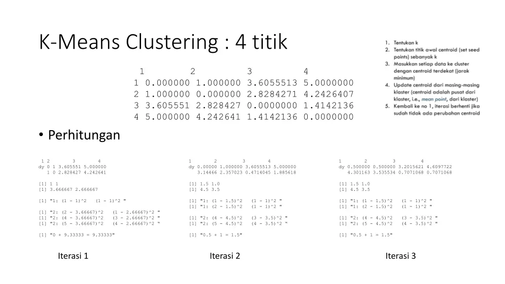 k means clustering 4 titik 1