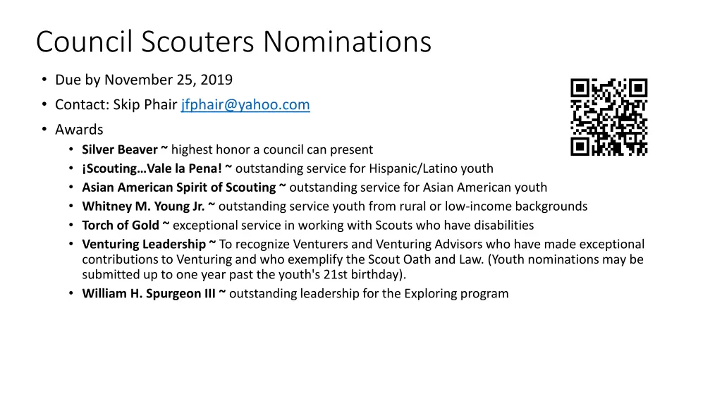 council scouters nominations